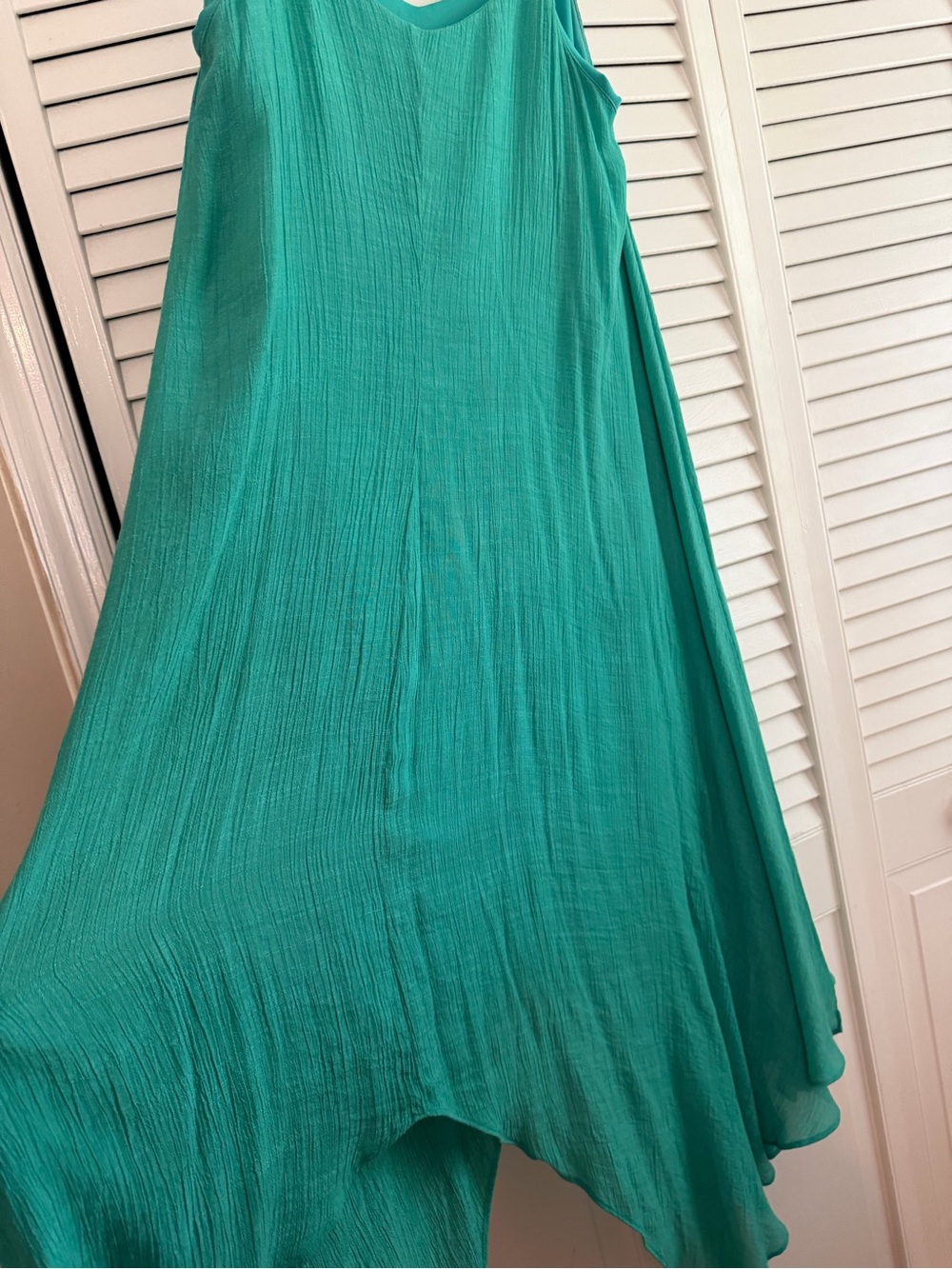 Luxology Teal Green Slip Dress with Handkerchief Hem - Picture 7 of 9